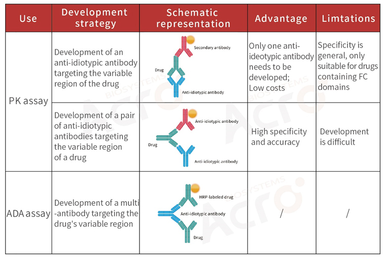 Development strategies of anti-idiotypic antibodies for monoclonal antibody drugs 