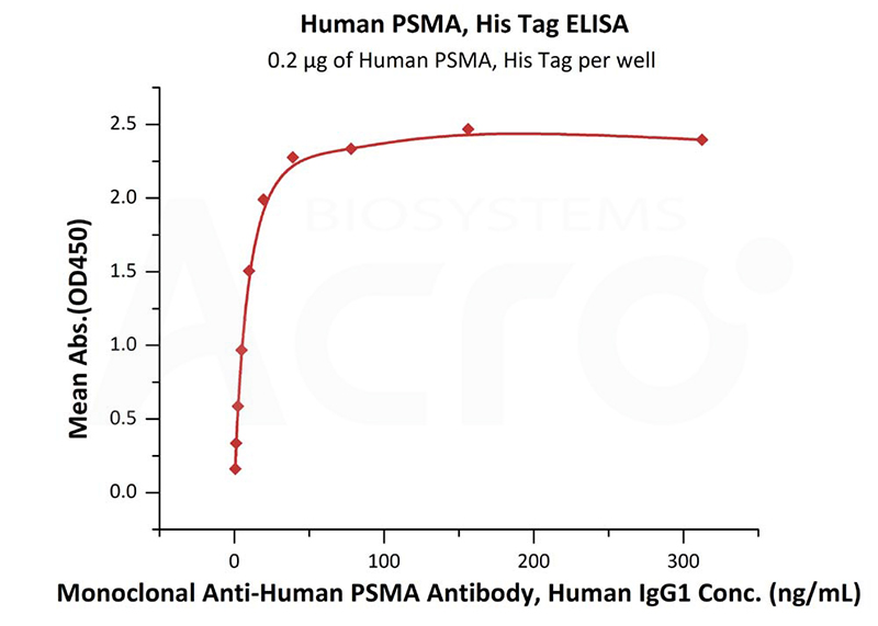 PSMA 단백질의 친화력 ELISA로 인증됨